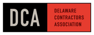 Red and black Delaware Contractors Association logo